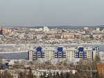Иркутск. Вид на Академгородок и правый берег Ангары.